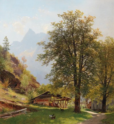 Landscape with Farm Buildings by Carl Hasch